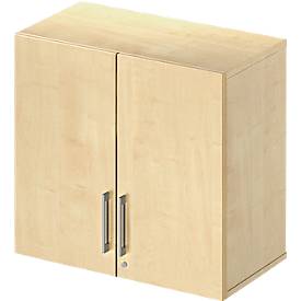 Schäfer Shop Select Aufsatzschrank LOGIN, 2 Ordnerhöhen, Griffe unten, B 800 x T 420 x H 726 mm, Ahorn Dekor/Ahorn 
