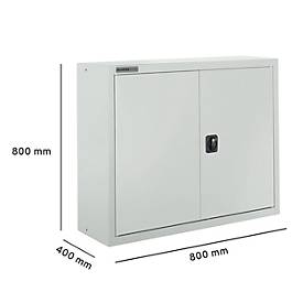 Schäfer Shop Select Aufsatzschrank MS 8408i, B 800 x T 400 x H 800 mm, 1 Boden, Stahl, lichtgrau RAL 7035/lichtgrau RAL 7035