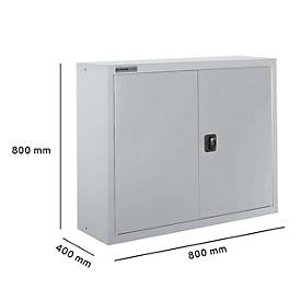 Schäfer Shop Select Aufsatzschrank MS 8408i, B 800 x T 400 x H 800 mm, 1 Boden, Stahl, weißaluminium RAL 9006/weißaluminium RAL 9006