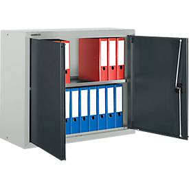 Schäfer Shop Select Aufsatzschrank MS 8409i, B 950 x T 400 x H 800 mm, 1 Boden, Stahl, lichtgrau RAL 7035/anthrazitgrau RAL 7016