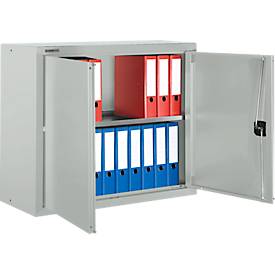 Schäfer Shop Select Aufsatzschrank MS 8409i, B 950 x T 400 x H 800 mm, 1 Boden, Stahl, lichtgrau RAL 7035/lichtgrau RAL 7035