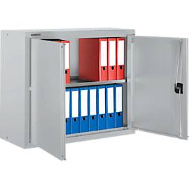 Schäfer Shop Select Aufsatzschrank MS 8409i, B 950 x T 400 x H 800 mm, 1 Boden, Stahl, weißaluminium RAL 9006/weißaluminium RAL 9006