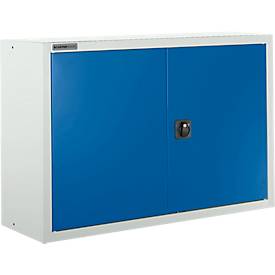 Schäfer Shop Select Aufsatzschrank MS 8412i, B 1200 x T 400 x H 800 mm, 1 Boden, Stahl, lichtgrau RAL 7035/enzianblau RAL 5010
