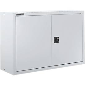 Schäfer Shop Select Aufsatzschrank MS 8412i, B 1200 x T 400 x H 800 mm, 1 Boden, Stahl, weißaluminium RAL 9006/weißaluminium RAL 9006