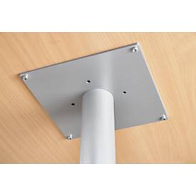 Schäfer Shop Select Besprechungstisch BST, bis 6 Personen, Kreis, Tellerfuß, B 1200 x T 1200 x H 617-817 mm, weiß/weißaluminium RAL 9006