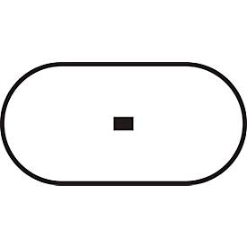 Schäfer Shop Select Besprechungstisch Planova Basic, mit Tischanschlussfeld, Oval, T-Fuß, B 2000 x T 1000 x H 717 mm, weiß/weißaluminium RAL 9006