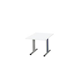 Schäfer Shop Select Besprechungstisch Planova Basic, Quadrat, T-Fuß, B 1000 x T 1000 x H 717 mm, weiß/weißaluminium RAL 9006