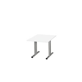 Schäfer Shop Select Besprechungstisch Planova Basic, Quadrat, T-Fuß, B 1000 x T 1000 x H 717 mm, weiß/weißaluminium RAL 9006