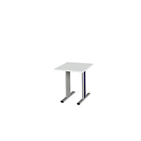Schäfer Shop Select Besprechungstisch Planova Basic, Quadrat, T-Fuß, B 800 x T 800 x H 717 mm, lichtgrau/weißaluminium RAL 9006