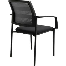 Schäfer Shop Select Besucherstuhl SSI PROLINE MEETING 10, 4-Fuß, Armlehnen, Netzrücken, gepolsterter Sitz, stapelbar, grau, 2er-Set