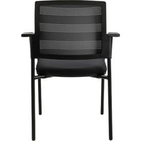 Schäfer Shop Select Besucherstuhl SSI PROLINE MEETING 10, 4-Fuß, Armlehnen, Netzrücken, gepolsterter Sitz, stapelbar, grau, 2er-Set