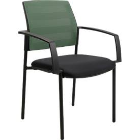 Schäfer Shop Select Besucherstuhl SSI PROLINE MEETING 10, 4-Fuß, Armlehnen, Netzrücken, gepolsterter Sitz, stapelbar, mint, 2er-Set