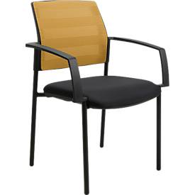 Schäfer Shop Select Besucherstuhl SSI PROLINE MEETING 10, 4-Fuß, Armlehnen, Netzrücken, gepolsterter Sitz, stapelbar, ocker, 2er-Set