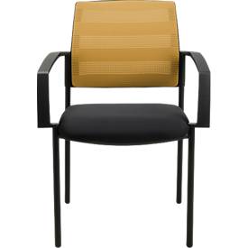 Schäfer Shop Select Besucherstuhl SSI PROLINE MEETING 10, 4-Fuß, Armlehnen, Netzrücken, gepolsterter Sitz, stapelbar, ocker, 2er-Set