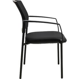 Schäfer Shop Select Besucherstuhl SSI PROLINE MEETING 10, 4-Fuß, Armlehnen, Netzrücken, gepolsterter Sitz, stapelbar, schwarz, 2er-Set
