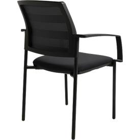 Schäfer Shop Select Besucherstuhl SSI PROLINE MEETING 10, 4-Fuß, Armlehnen, Netzrücken, gepolsterter Sitz, stapelbar, schwarz, 2er-Set