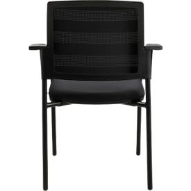Schäfer Shop Select Besucherstuhl SSI PROLINE MEETING 10, 4-Fuß, Armlehnen, Netzrücken, gepolsterter Sitz, stapelbar, schwarz, 2er-Set