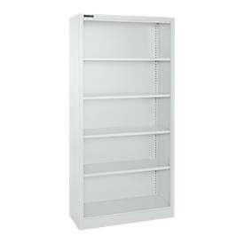 Schäfer Shop Select Bibliothèque étagères acier MS iCONOMY, 5 HC, l. 800 x P 400 x H 1935 mm, gris clair RAL 7035