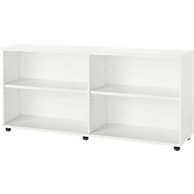 Schäfer Shop Select Bibliothèque étagères en bois, 2 étagères, L 1600 mm x P 421 x H 750 mm, blanc