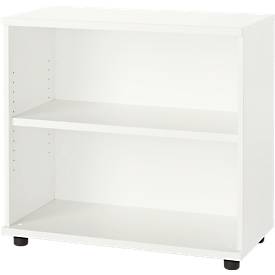 Schäfer Shop Select Bibliothèque étagères en bois, 2 étagères, L 800 mm x P 421 x H 750 mm, blanc