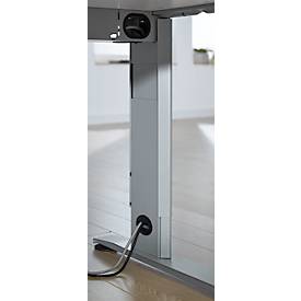 Schäfer Shop Select Büromöbelset 2-tlg. LOGIN C-Fuß Schreibtisch, B 1600 mm + Rollcontainer, 3 Schübe, Utensilienauszug, Zentralverschluss, graphit/weiß