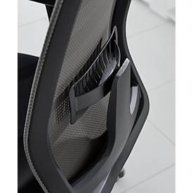 Schäfer Shop Select Bürostuhl SSI Proline Edition 50, mit Armlehnen, Punktsynchronmechanik, Bandscheibensitz, Lordosenstütze, Netzrücken, schwarz/grau