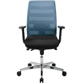 Schäfer Shop Select Bürostuhl SSI Proline Edition 50, mit Armlehnen, Punktsynchronmechanik, Bandscheibensitz, Lordosenstütze, Netzrücken, schwarz/petrol