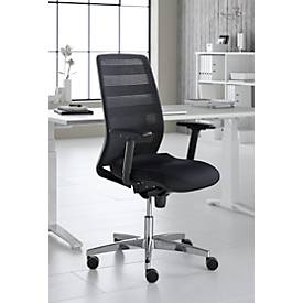 Schäfer Shop Select Bürostuhl SSI Proline Edition 50, montiert, Armlehnen, Punktsynchronmechanik, Bandscheibensitz, Lordosenstütze, Netzrücken, schwarz