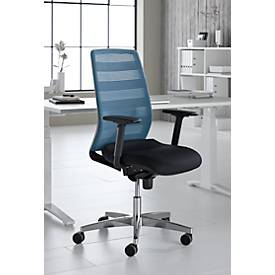 Schäfer Shop Select Bürostuhl SSI Proline Edition 50, montiert, Armlehnen, Punktsynchronmechanik, Bandscheibensitz, Lordosenstütze, Netzrücken, schwarz/petrol