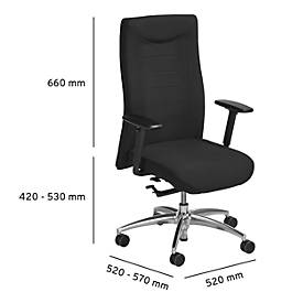 Schäfer Shop Select Bürostuhl SSI PROLINE XXL, Synchronmechanik, mit Armlehnen, bis 150 kg, schwarz