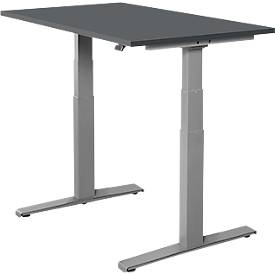 Schäfer Shop Select Bureau SET UP, armature à pied T, 1200 x 800, réglage électrique de la hauteur, graphite 