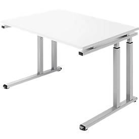 Schäfer Shop Select Bureau SET UP, pieds en C, 1200 x 800, blanc/alu blanc 