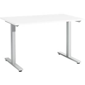 Schäfer Shop Select Bureau Start Off, pied-T, rectangulaire, acier/bois, l. 1200 x P 800 x H 735 mm, blanc 