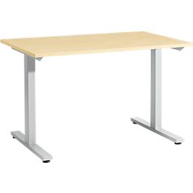 Schäfer Shop Select Bureau Start Off, pied-T, rectangulaire, acier/bois, l. 1200 x P 800 x H 735 mm, décor érable 