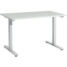 Schäfer Shop Select Bureau Start Off, pied-T, rectangulaire, acier/bois, l. 1200 x P 800 x H 735 mm, gris clair 