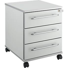 Schäfer Shop Select Caisson mobile Moxxo IQ 333, 3 tiroirs, l. 410 x P 495 x H 510 mm, verrouillable, gris clair 