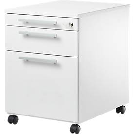 Schäfer Shop Select Caisson mobile SET UP avec dossiers suspendus, verrouillable, l. 432 x P 580 x H 595 mm, blanc/blanc 
