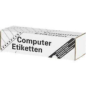 Schäfer Shop Select Endlosetiketten 88,9×48,4 mm, weiß, permanent, 3000 Stk., Lochrand, für Nadeldrucker