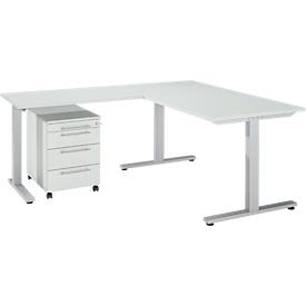 Schäfer Shop Select Ensemble de meubles de bureau 3 pièces Bureau Start Off, rectangulaire, pied en T, L 1800 x P 800 x H 735 mm 