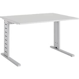 Schäfer Shop Select Escritorio Moxxo IQ, rectangular, pata en C, An 1200 x P 800 x Al 735 mm, gris luminoso