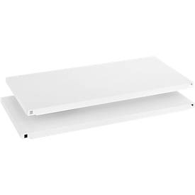 Schäfer Shop Select Fachboden MS, 2 Stück, B 950 x T 360 x H 25 mm, Stahl, RAL 9016 Verkehrsweiß
