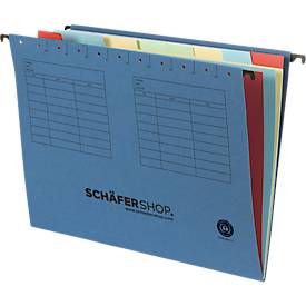 Schäfer Shop Select Fächer-Hängemappe, für Formate bis DIN A4, Karton, blau, 5 Stück
