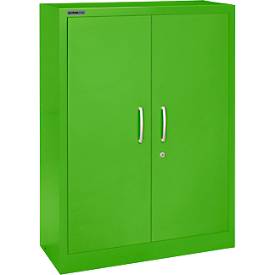 Schäfer Shop Select Flügeltürenschrank MS iCOLOUR, Stahl, 3 Ordnerhöhen, B 950 mm, apfelgrün RAL 6018