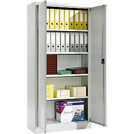 Schäfer Shop Select Flügeltürenschrank MS iCONOMY, Stahl, 5 Ordnerhöhen, B 950 x T 400 x H 1935 mm, lichtgrau RAL 7035