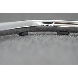 Schäfer Shop Select Freischwinger SSI Proline Visit P2, ergonomisch, Armlehnen, stapelbar bis 4 Stück, Stahl & Stoffbezug, B 480 x T 480 x H 480 mm, alusilber/blau