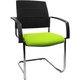 Schäfer Shop Select Freischwinger SSI Proline Visit S2, ergonomisch, Armlehnen, stapelbar bis 4 Stück, B 480 x T 480 x H 480 mm, apfelgrün/schwarz