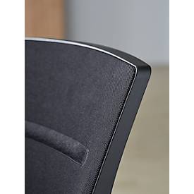 Schäfer Shop Select Freischwinger SSI Proline Visit S2, ergonomisch, Armlehnen, stapelbar bis 4 Stück, B 480 x T 480 x H 480 mm, schwarz/schwarz