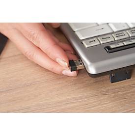 Schäfer Shop Select Funkmaus, 5 Tasten & Scrollrad, bis 1600 dpi, mit USB-Dongle, schwarz-grau