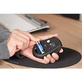 Schäfer Shop Select Funkmaus, 5 Tasten & Scrollrad, bis 1600 dpi, mit USB-Dongle, schwarz-grau
