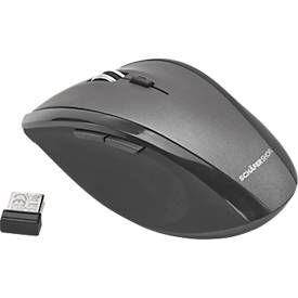 Schäfer Shop Select Funkmaus, 5 Tasten & Scrollrad, bis 1600 dpi, mit USB-Dongle, schwarz-grau